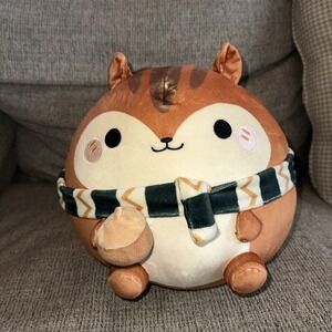 HONEYMARU Brand Cute Round Squishy Autumn Squirrel 10" Plush Toy
